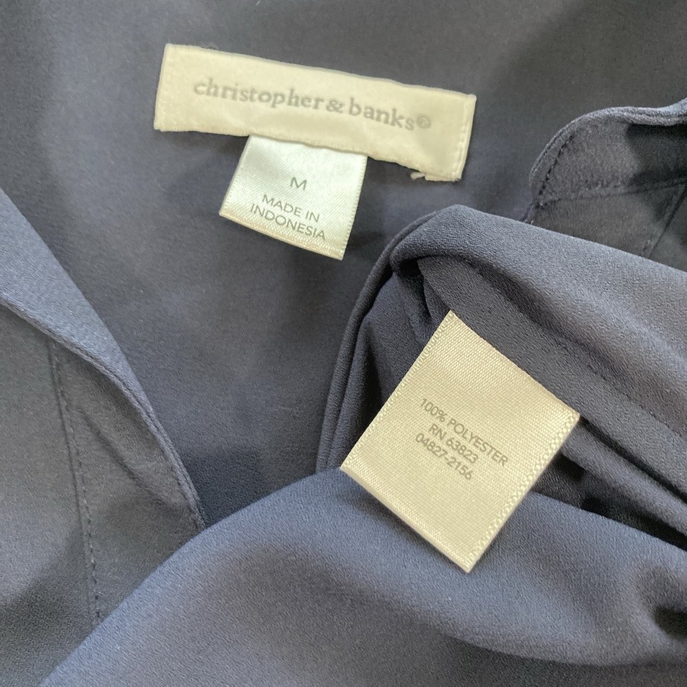 Christopher Banks Button Front Shirt Womens Stretch Long Sleeve Work Top - Picture 3 of 8